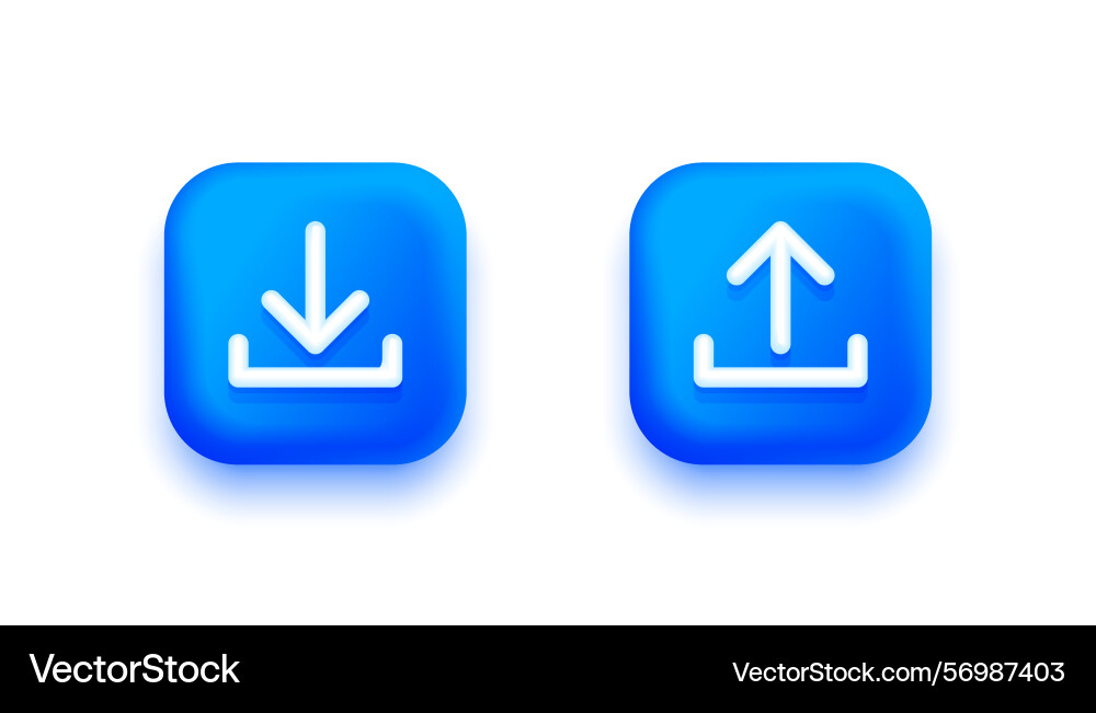 Download and upload web button sign for digital vector image
