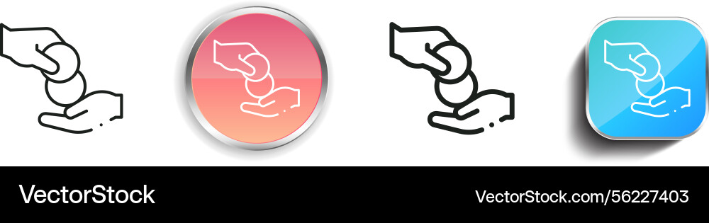 Loan icon thin linear regular and button style vector image