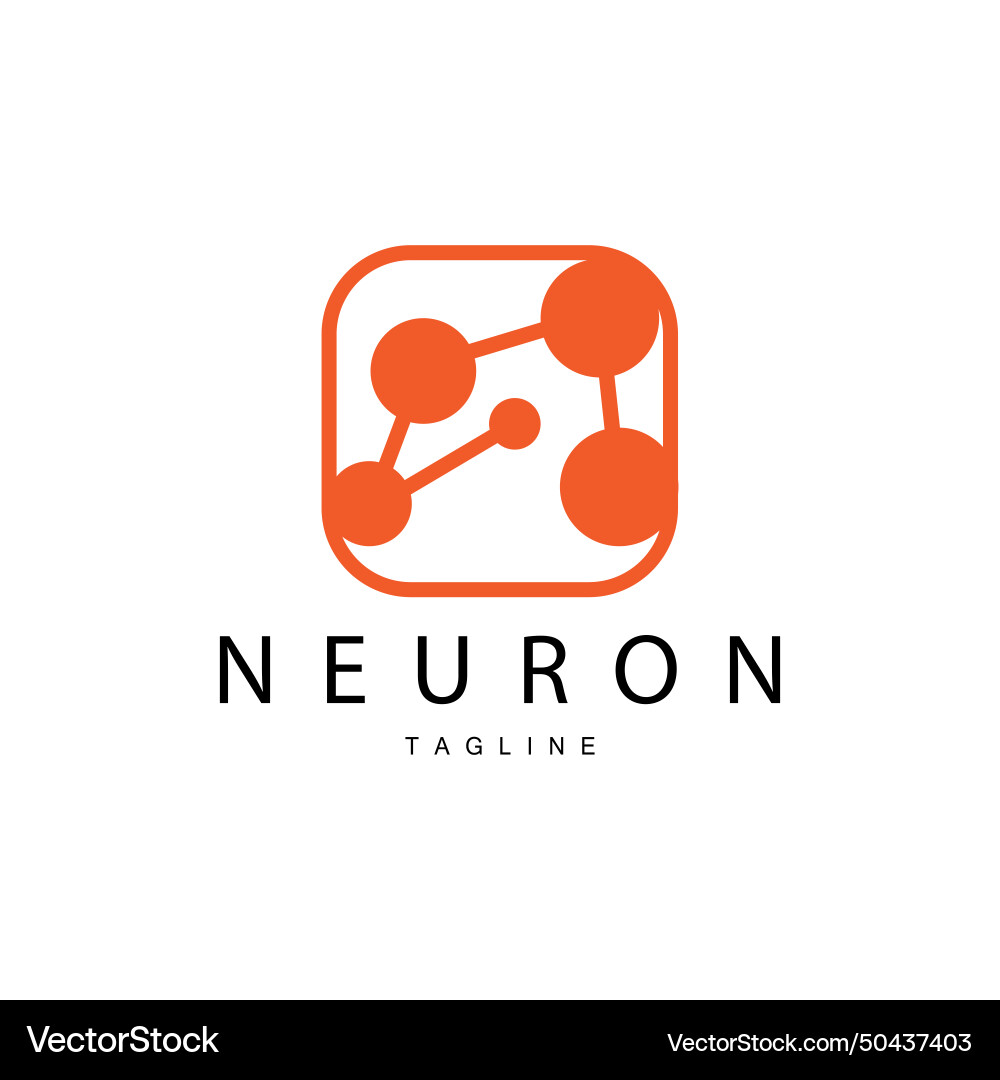 Neuron logo cel dna network and particle Vector Image