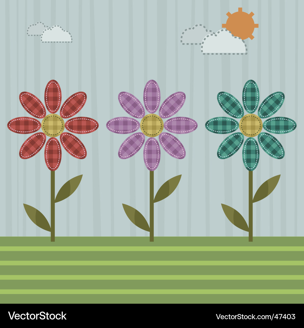 Patchwork Floral Pattern Vector Image