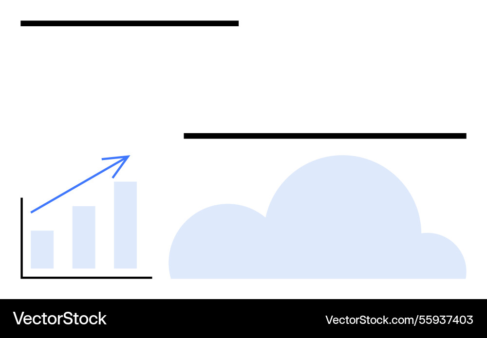 Rising bar graph with growth arrow connected Vector Image