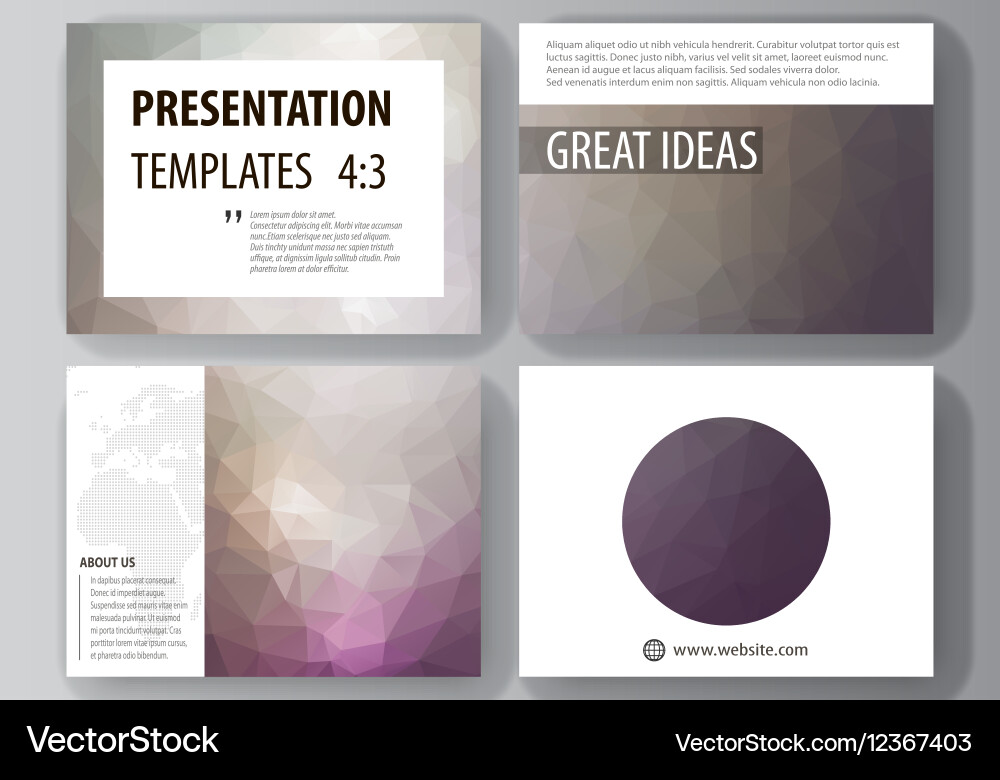 Set of business templates for presentation slides Vector Image