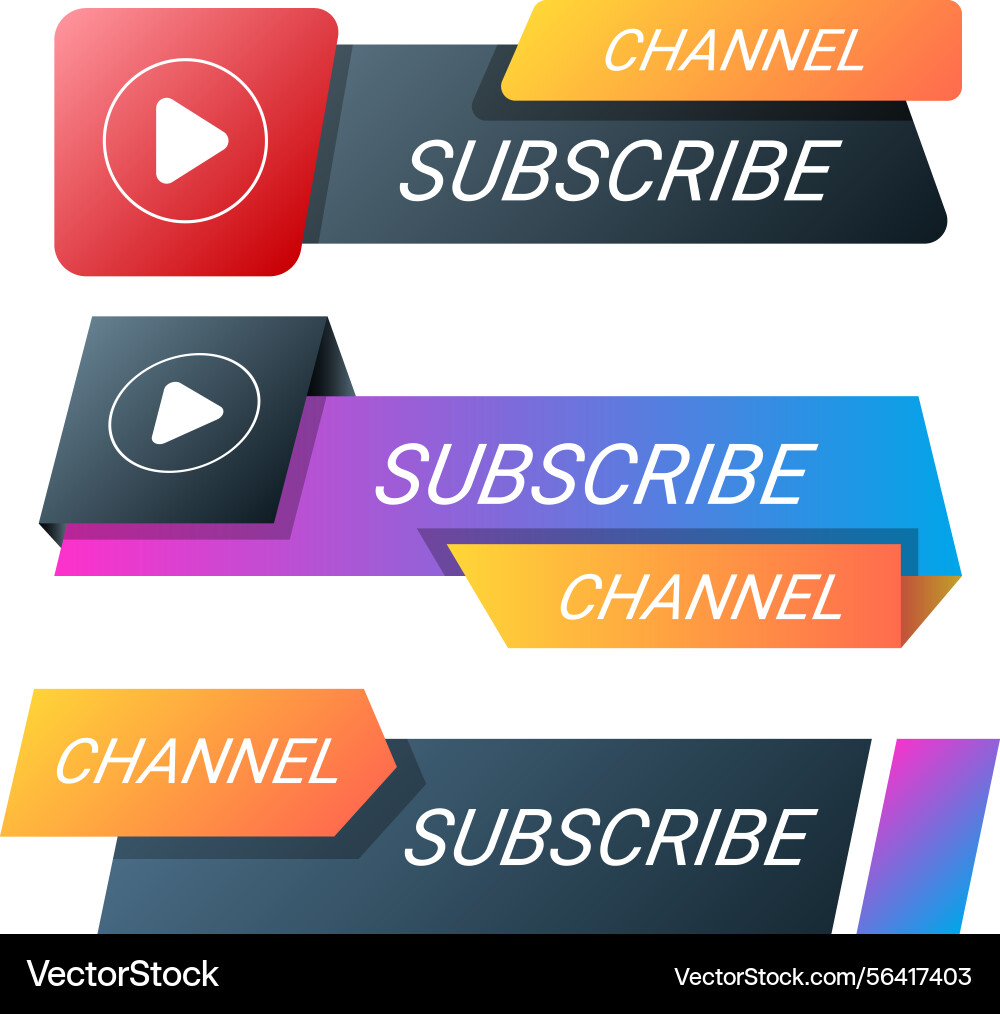Set of dynamic social media subscribe buttons vector image