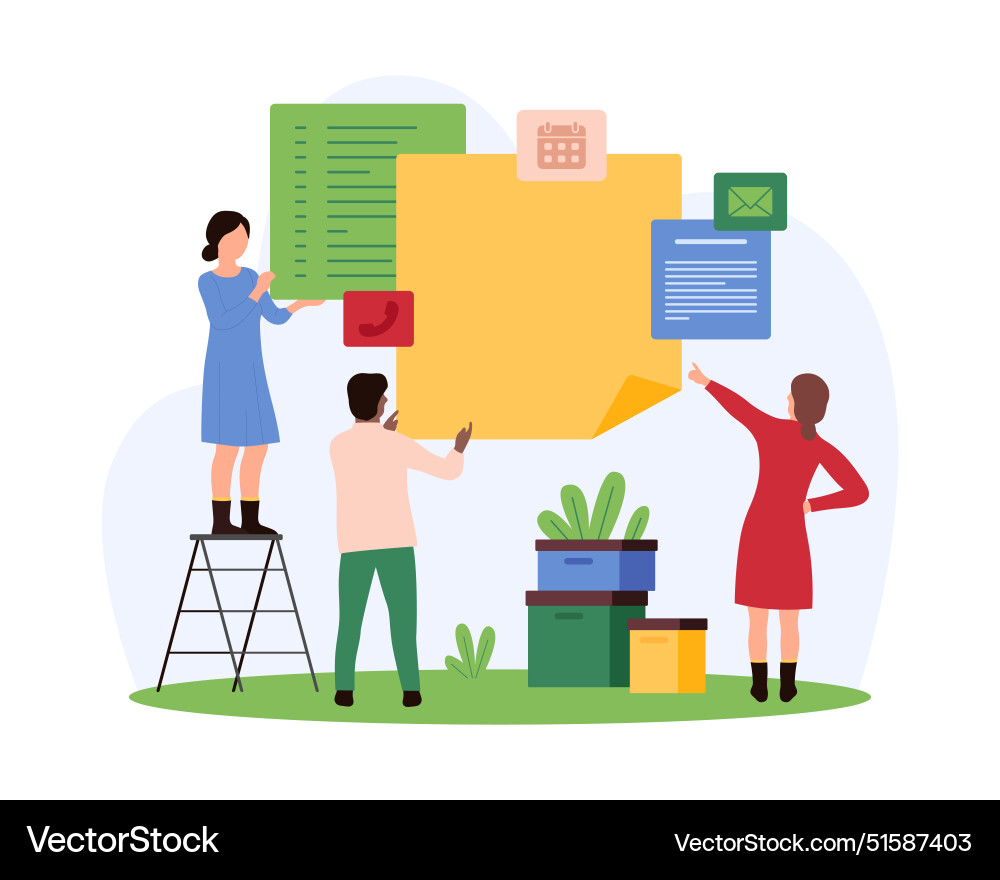 Task management on board to do list and notes Task management on board to do list and notes vector image