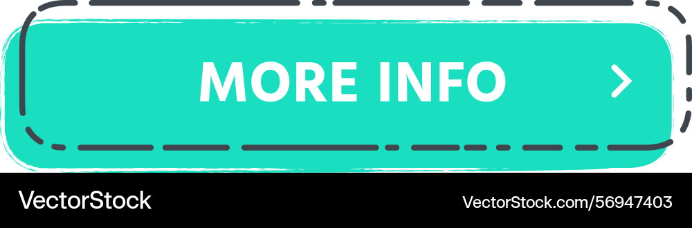 Turquoise button with text more info inside Turquoise button with text more info inside vector image