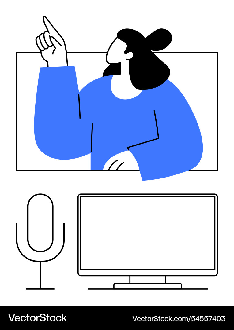 Virtual presentation setup with speaker on screen Virtual presentation setup with speaker on screen vector image