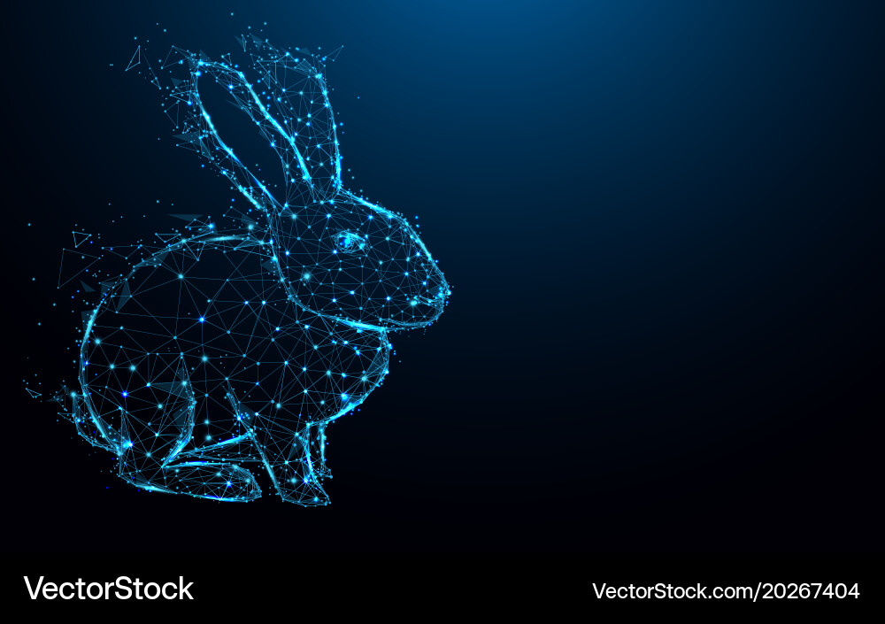 Abstract rabbit form lines and triangles point vector image