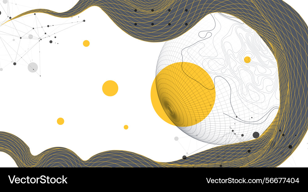 Abstract wireframe wave template for science Abstract wireframe wave template for science vector image