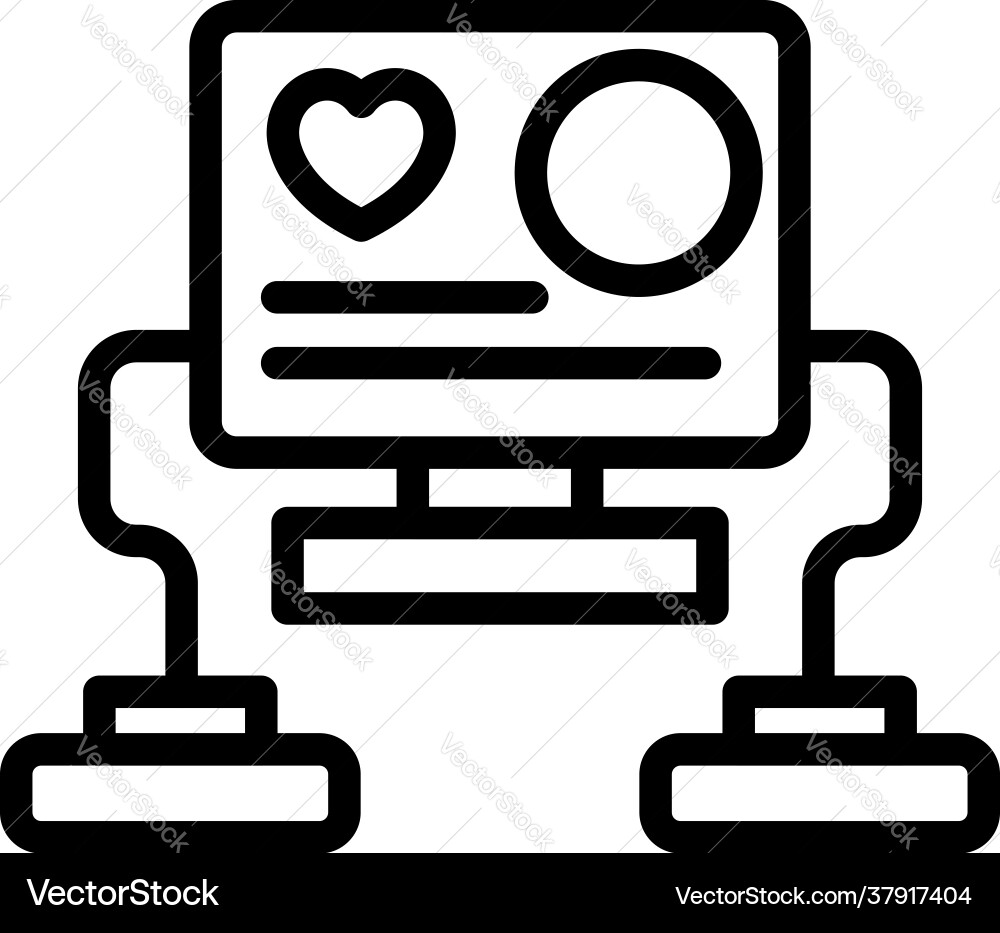 Automated defibrillator icon outline style Vector Image