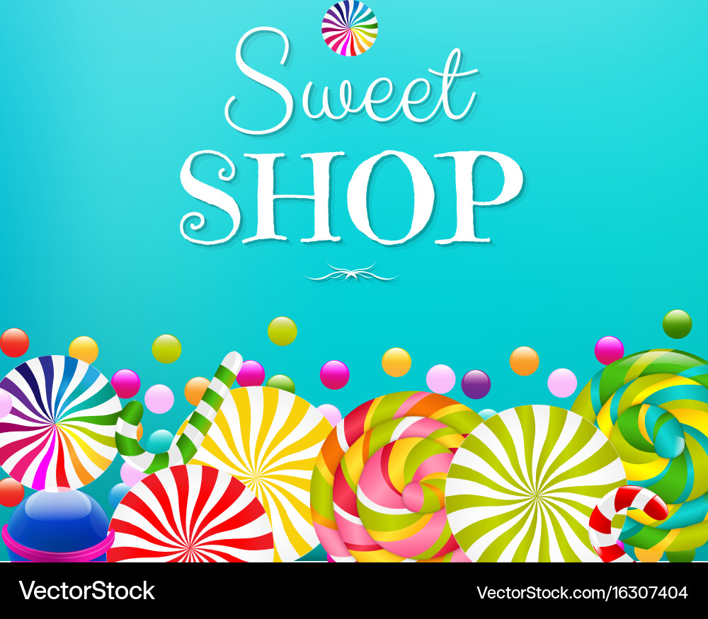 Card with color lollypop border Vector Image