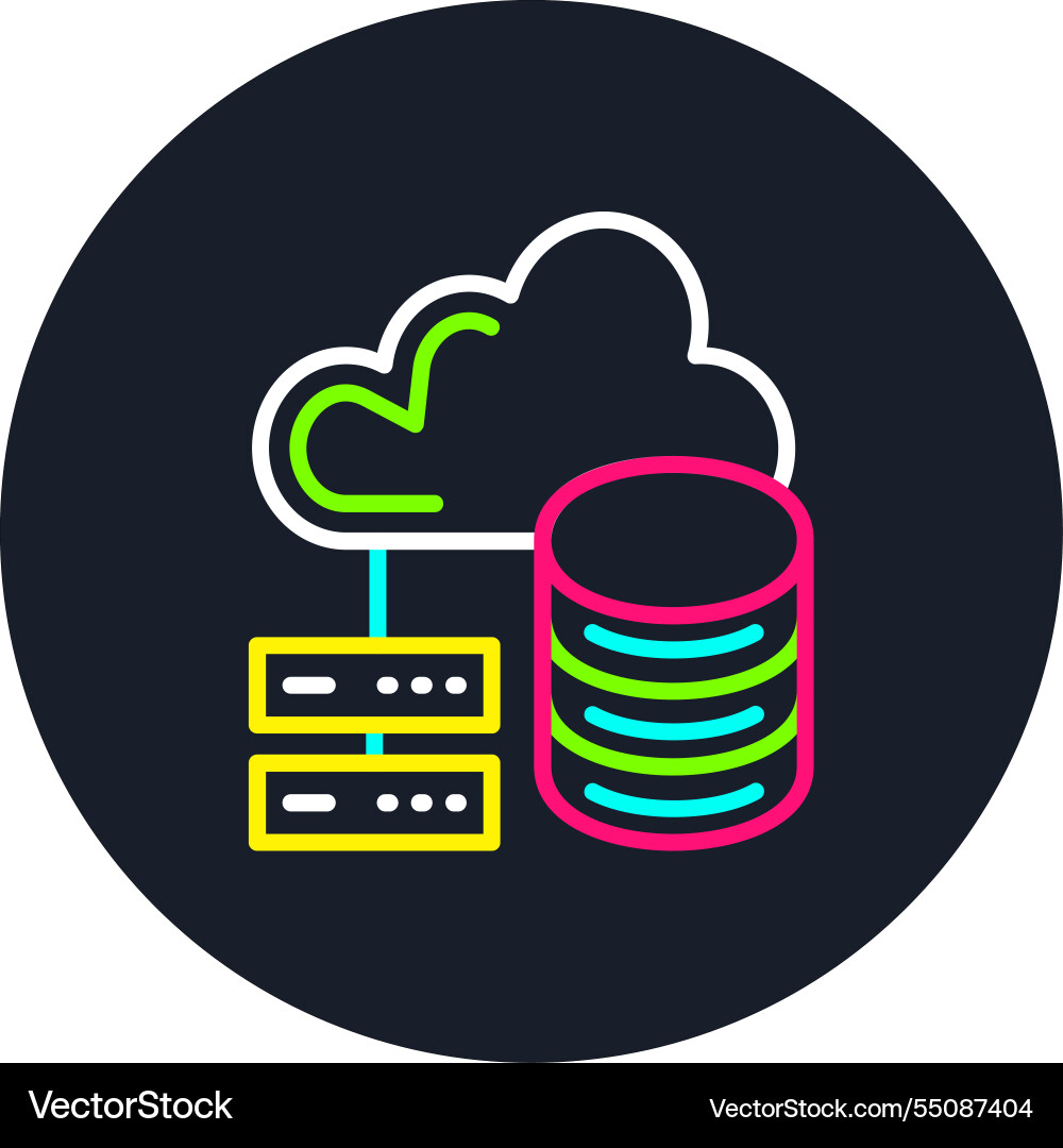 Database line multi color icon vector image
