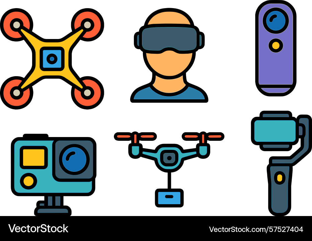 Exploring modern technology with drones virtual Exploring modern technology with drones virtual vector image