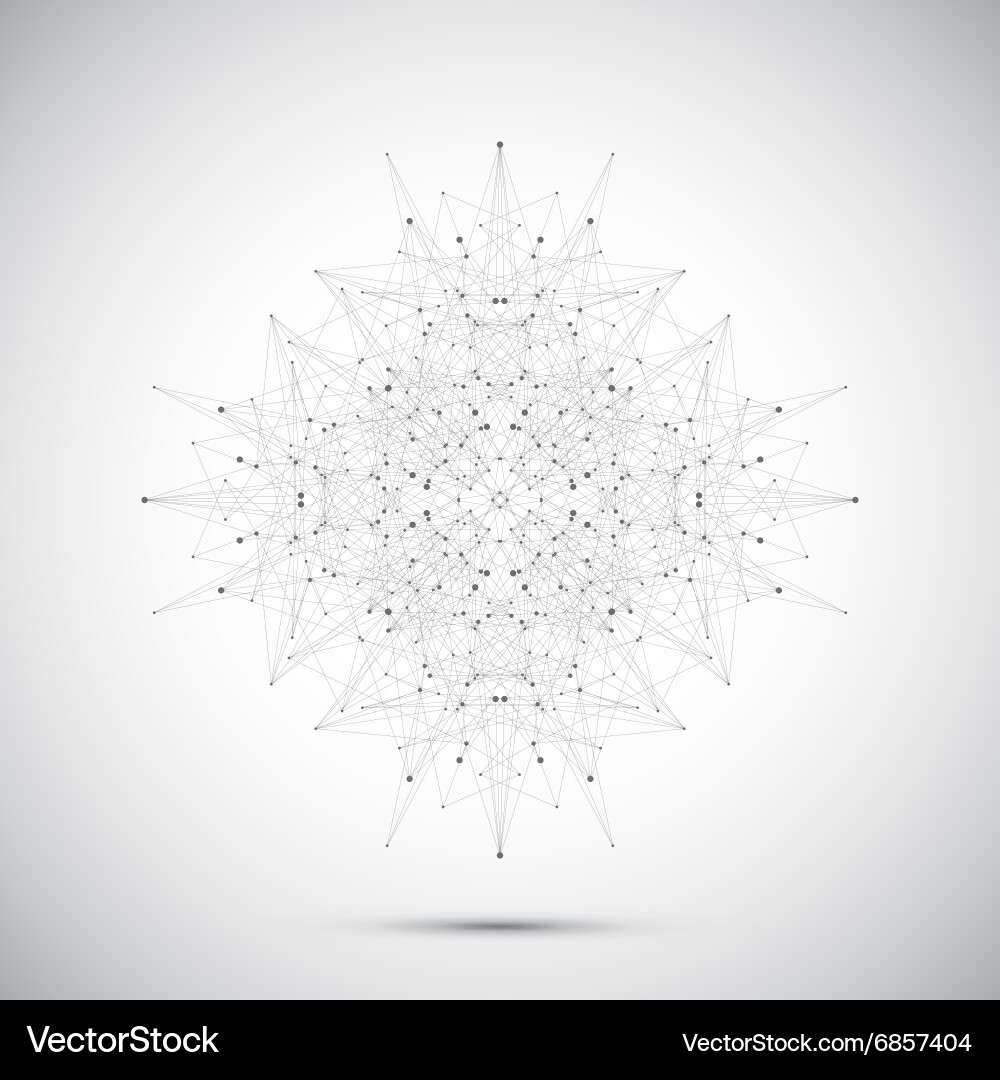 Geometric abstract form with connected lines Vector Image
