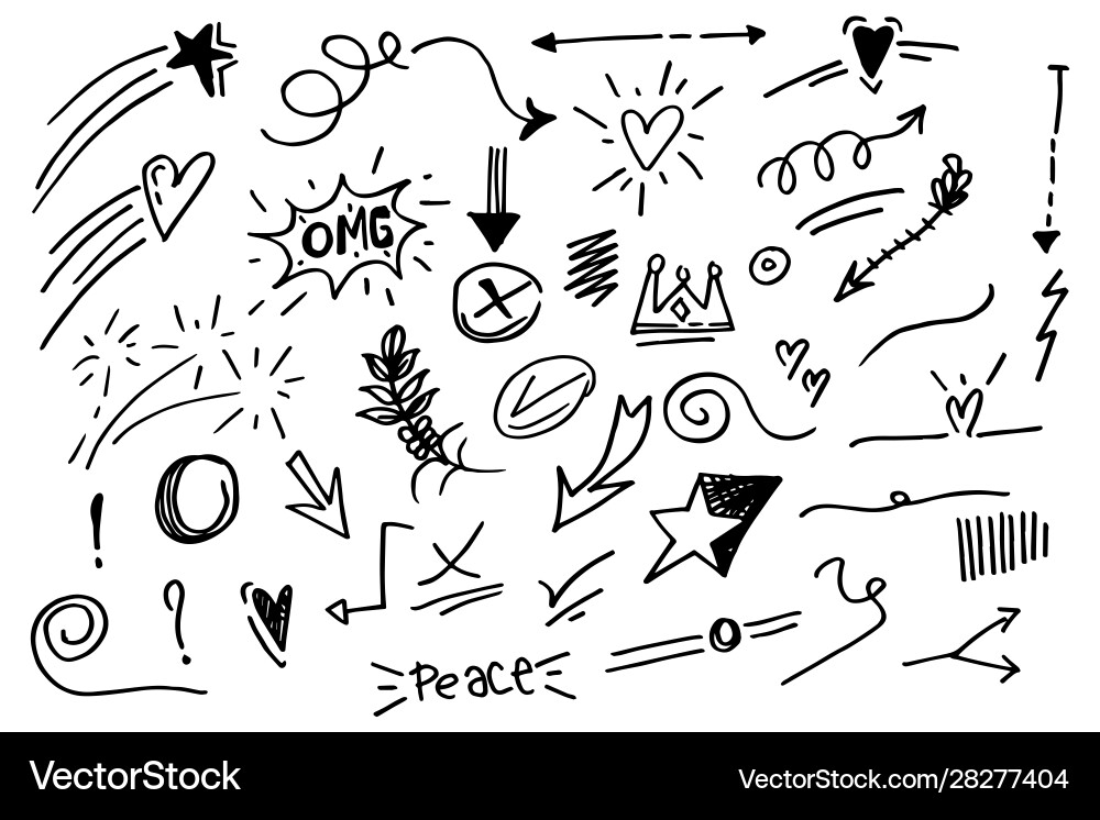 Hand drawn collection design element Hand drawn collection design element vector image