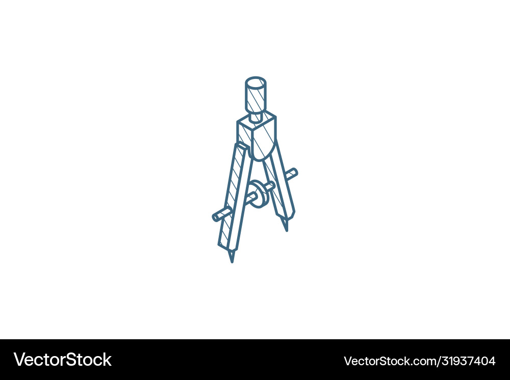 Isometrischer Kompass Technischer Icon Vektorbild
