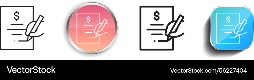 Loan icon thin linear regular and button style vector image