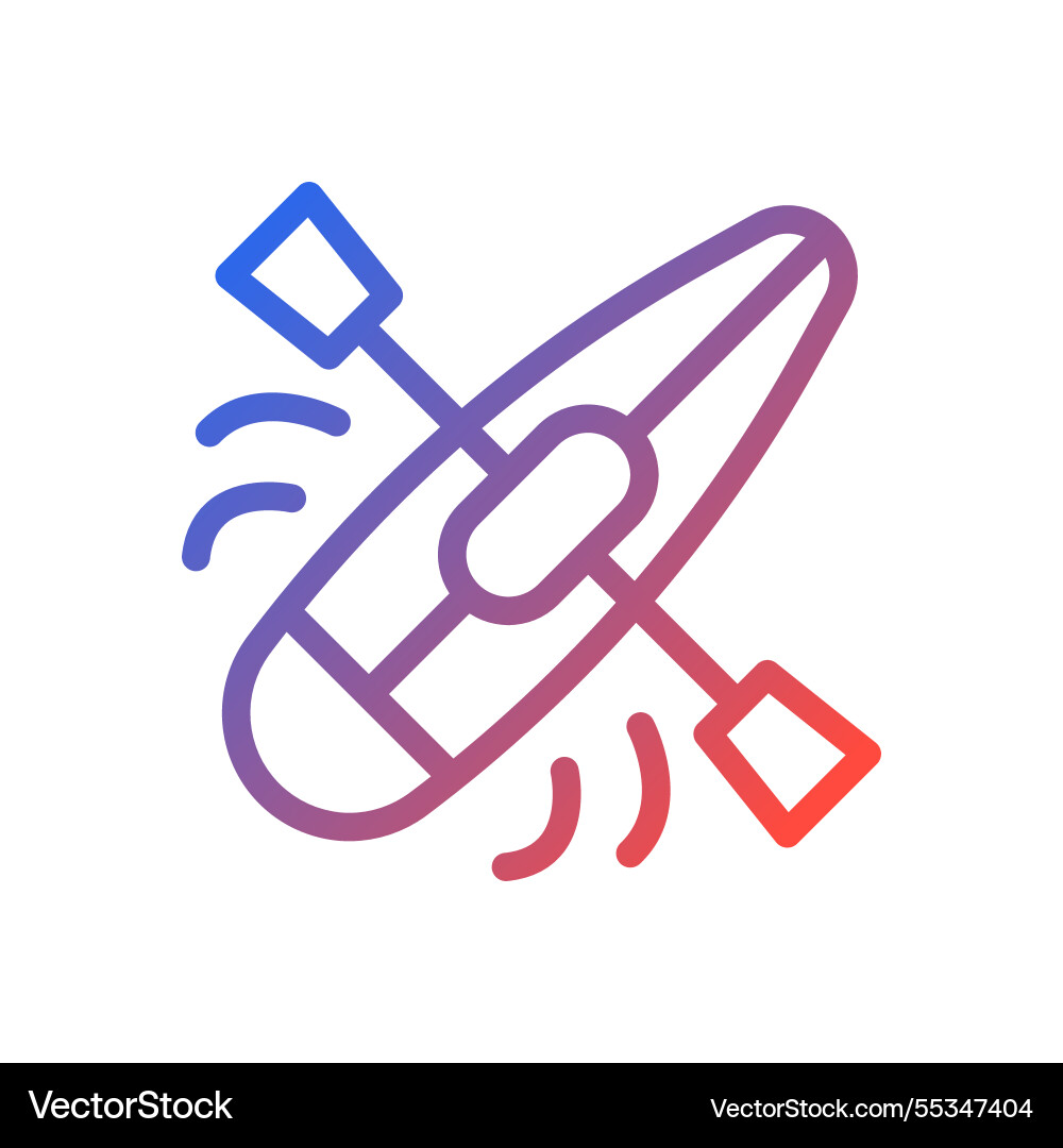 Minimalist kayak icon with gradient color scheme Minimalist kayak icon with gradient color scheme Vector Image