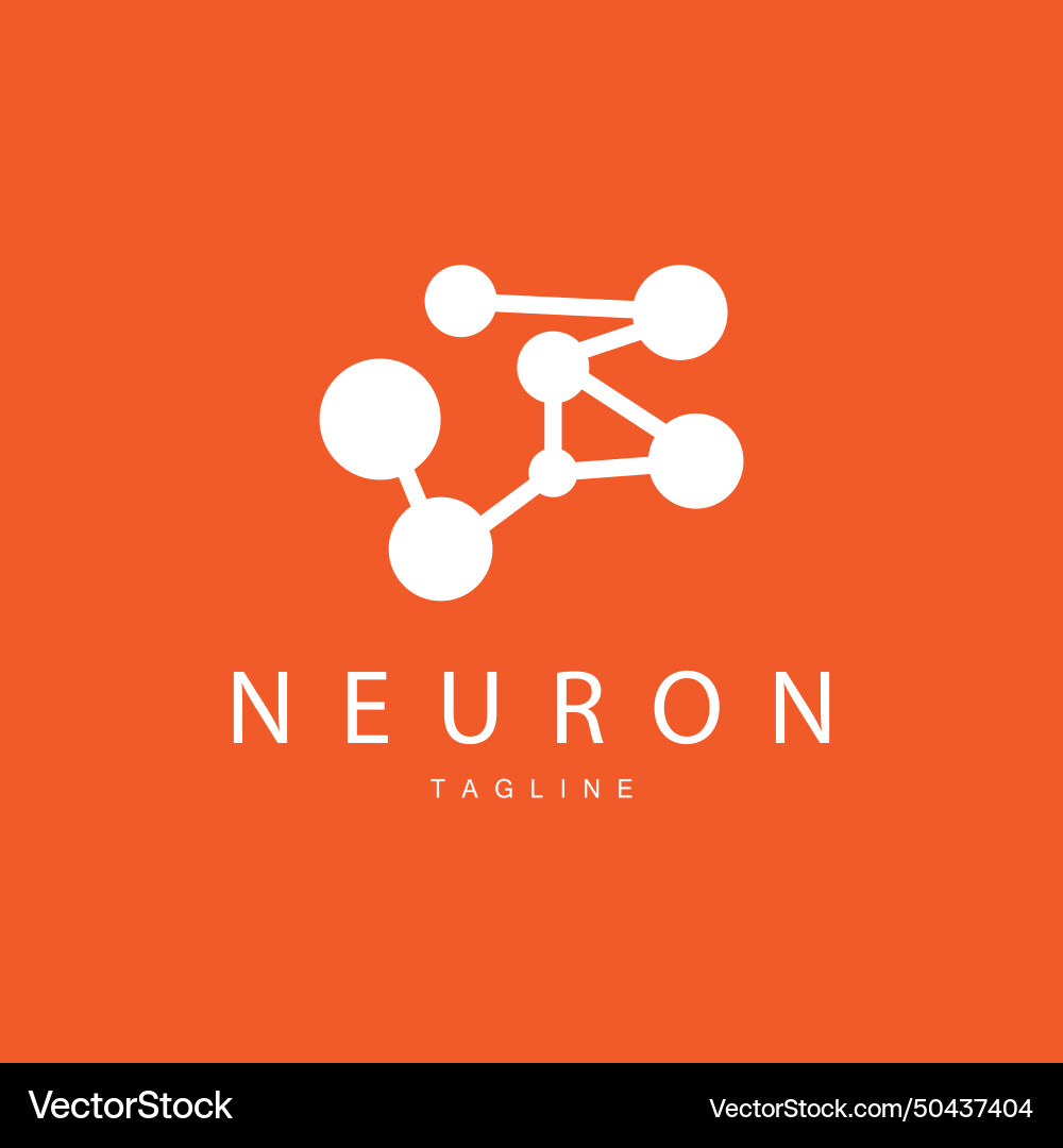 Neuron logo cel dna network and particle Vector Image
