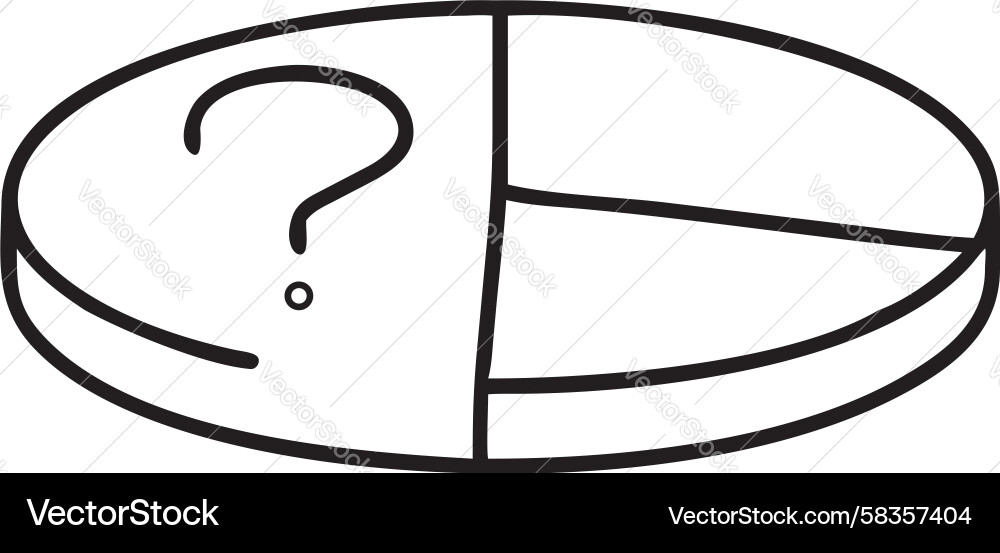 Pie Chart with Central Question Mark Vector Image
