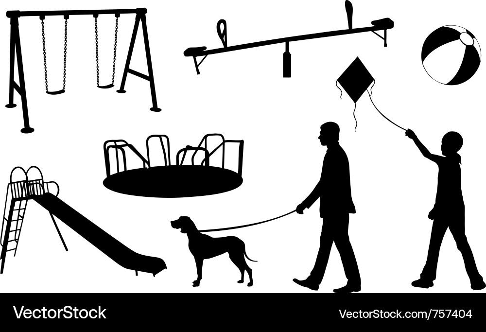 Playground Equipment Silhouettes vector image