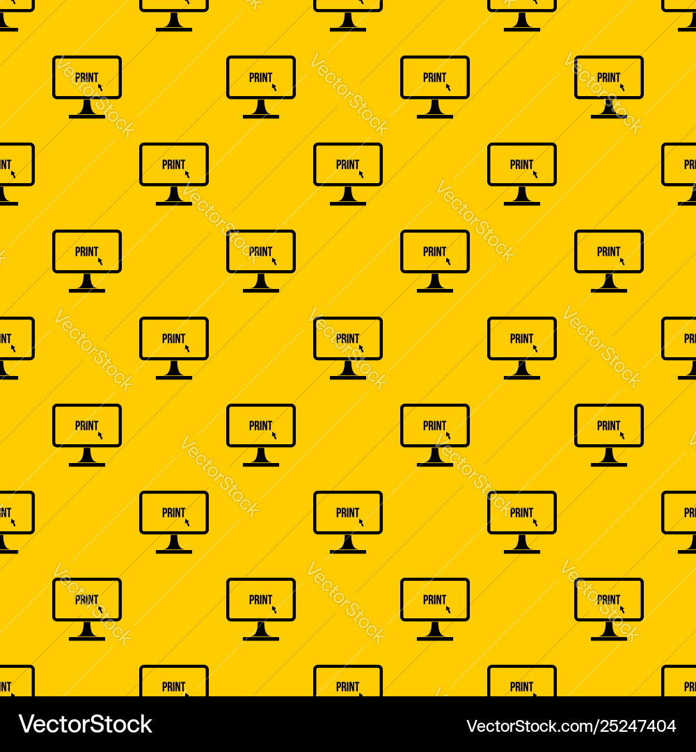 Print word on a computer monitor pattern Print word on a computer monitor pattern Vector Image