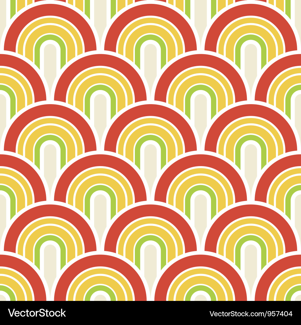 Retro Scallop Pattern Set vector image