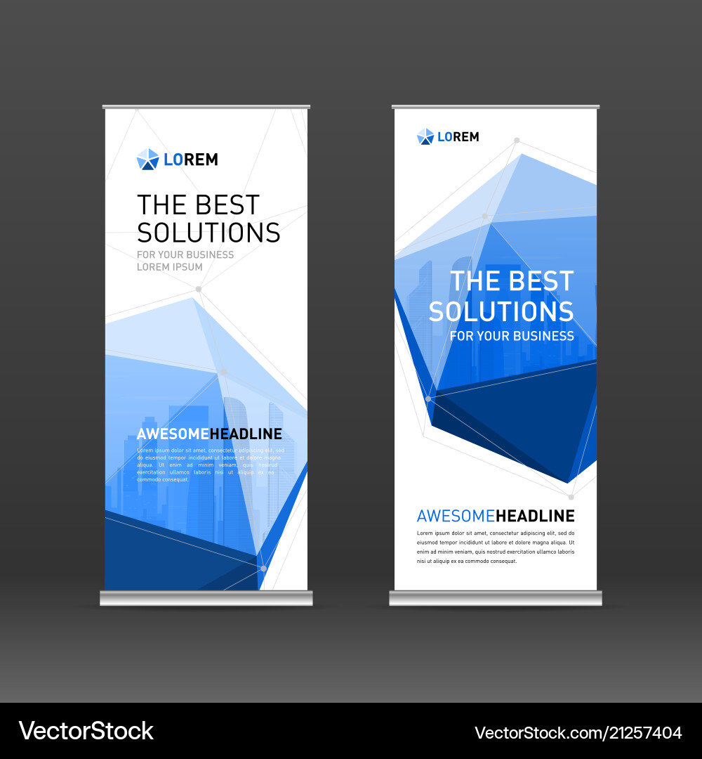 Roll up banner design layout vector image