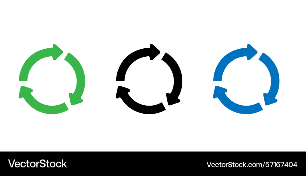 Rotation reload arrows set Rotation reload arrows set vector image
