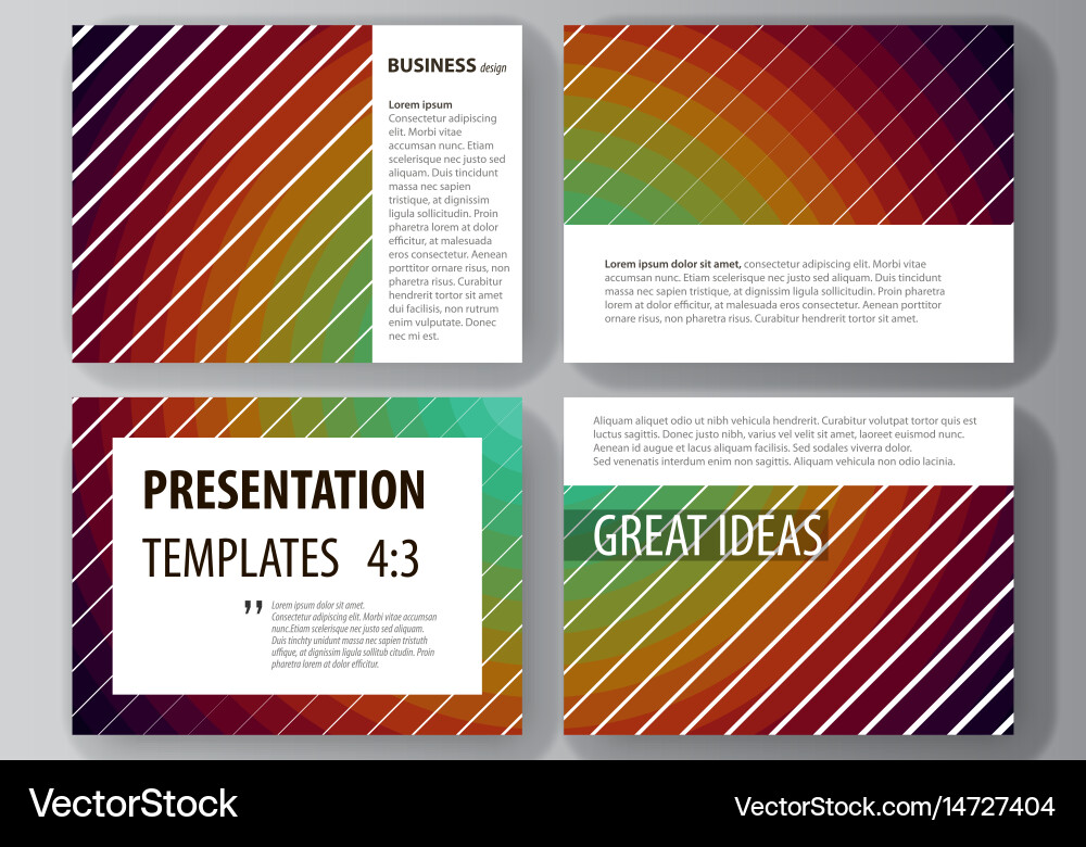 Set of business templates for presentation slides vector image
