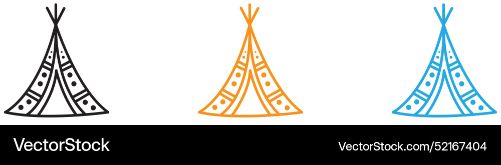 Teepee icon logo set collection for web app ui Teepee icon logo set collection for web app ui Vector Image