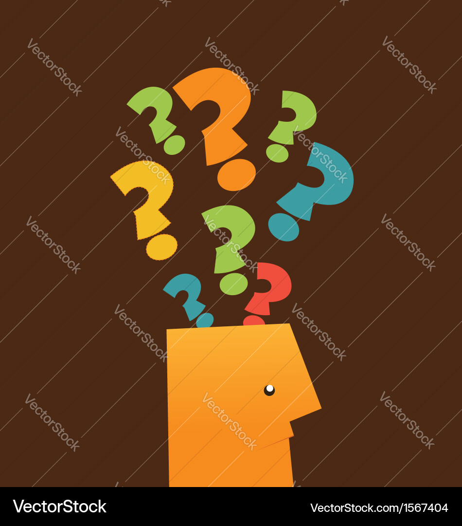 Thinking Person with Questions vector image