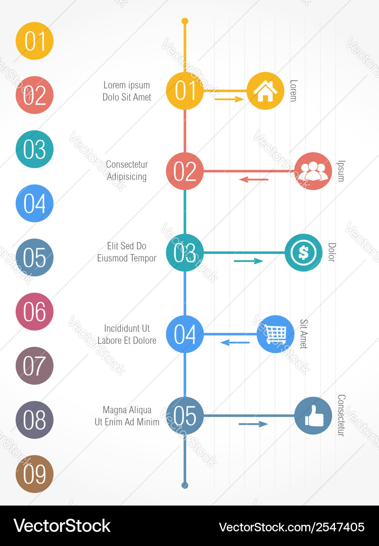 Abstract Data Chart with Icons vector image