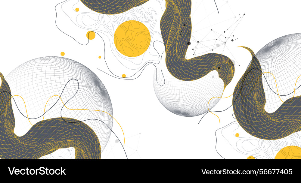 Abstract wireframe wave template for science Abstract wireframe wave template for science vector image