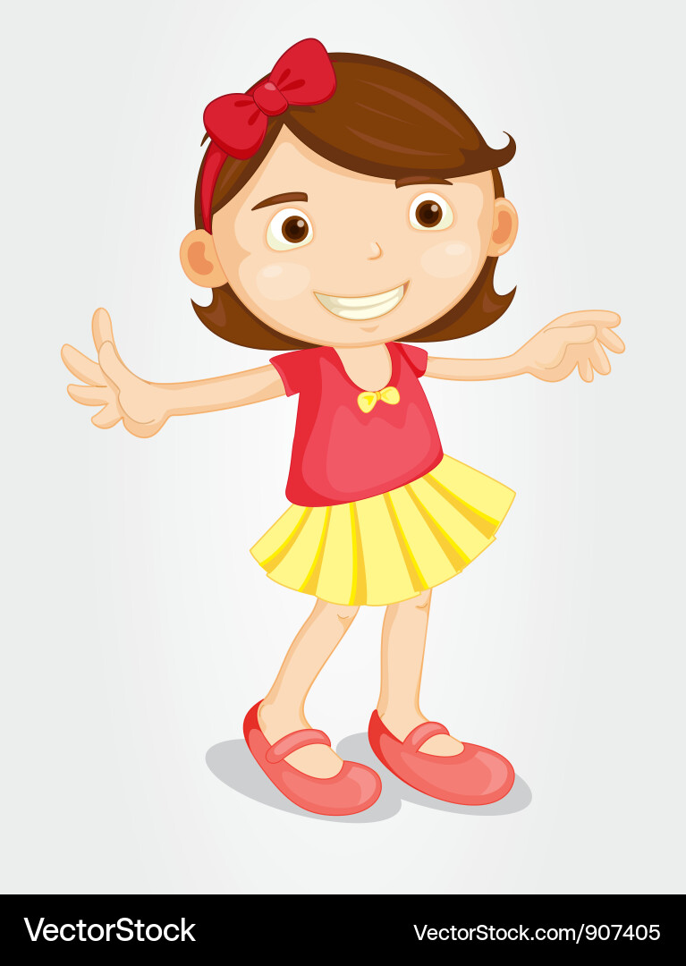 Cute Girl with a Ribbon Skirt vector image