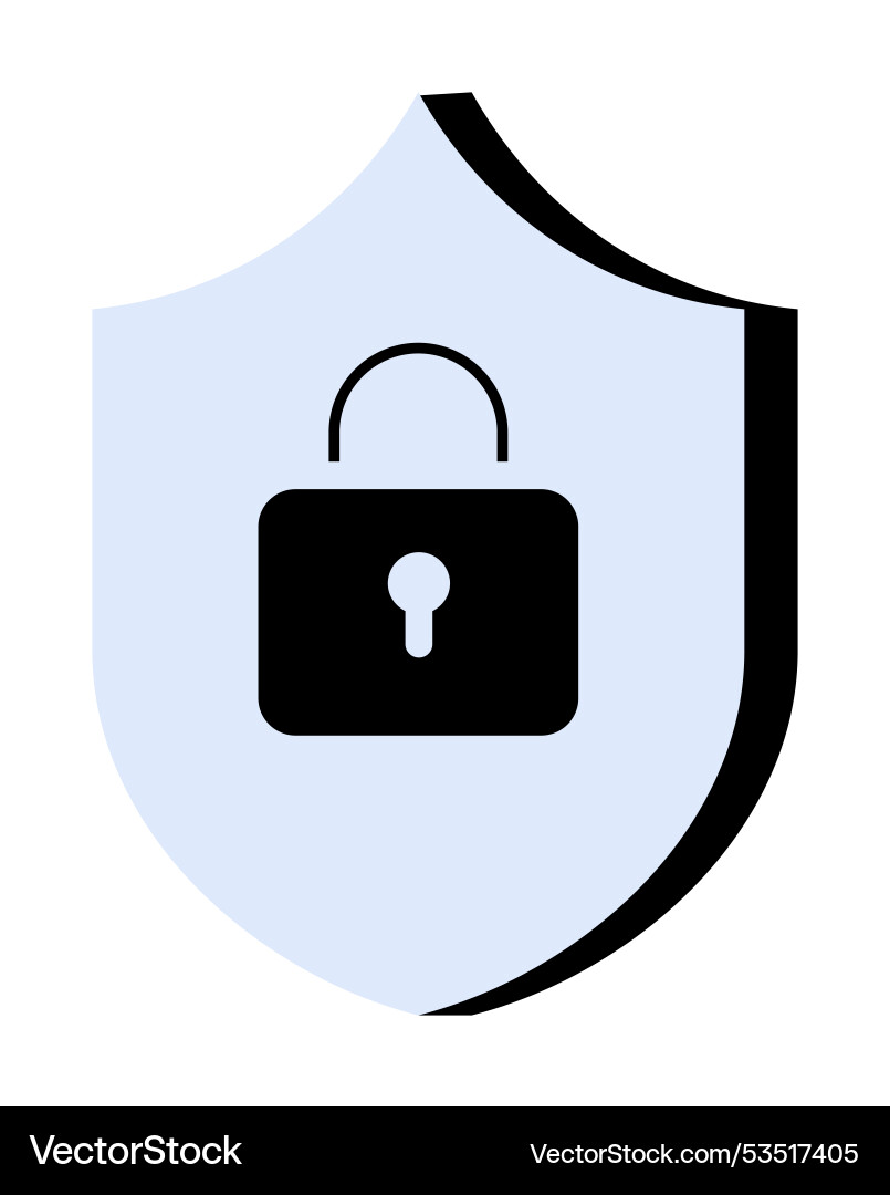 Digital security concept with shield and lock Digital security concept with shield and lock vector image