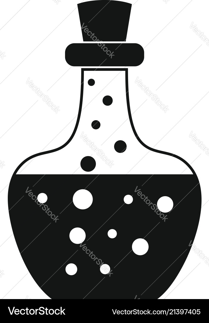 Flask potion icon simple style Flask potion icon simple style vector image