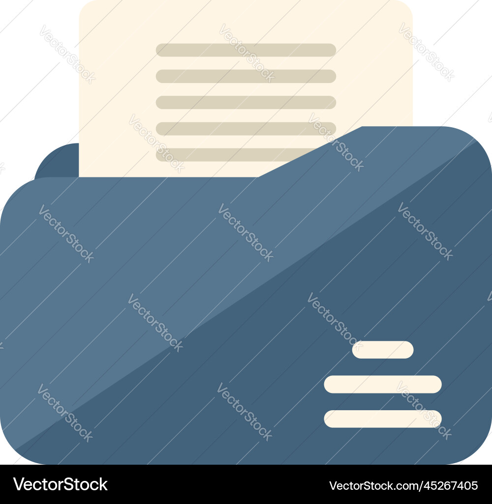 Folder data icon flat report document Folder data icon flat report document vector image