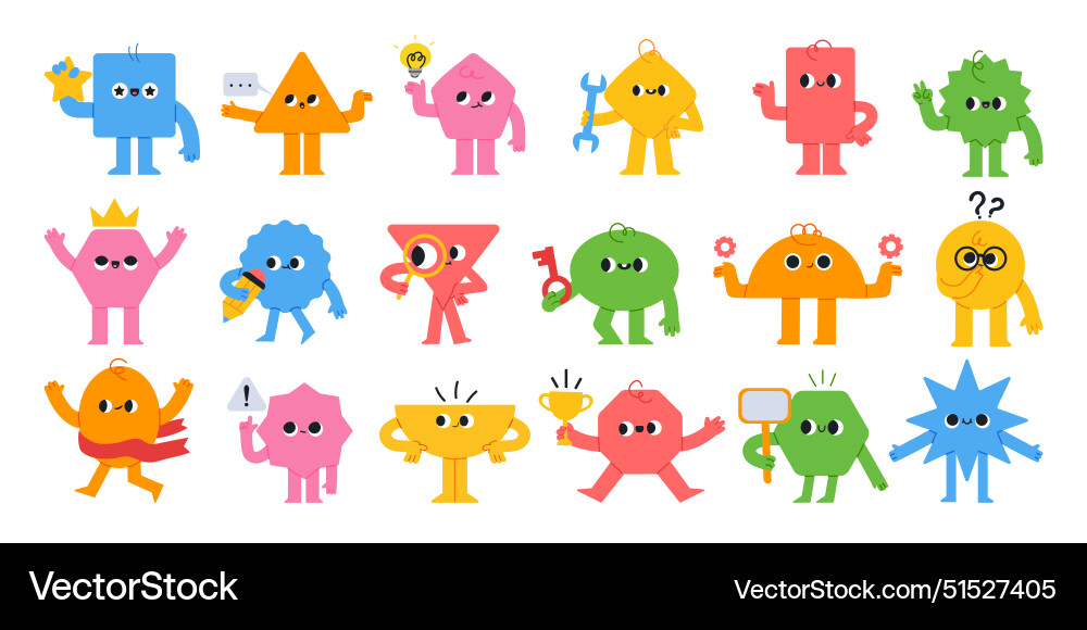 Geometric Mascot Collection Vector Image
