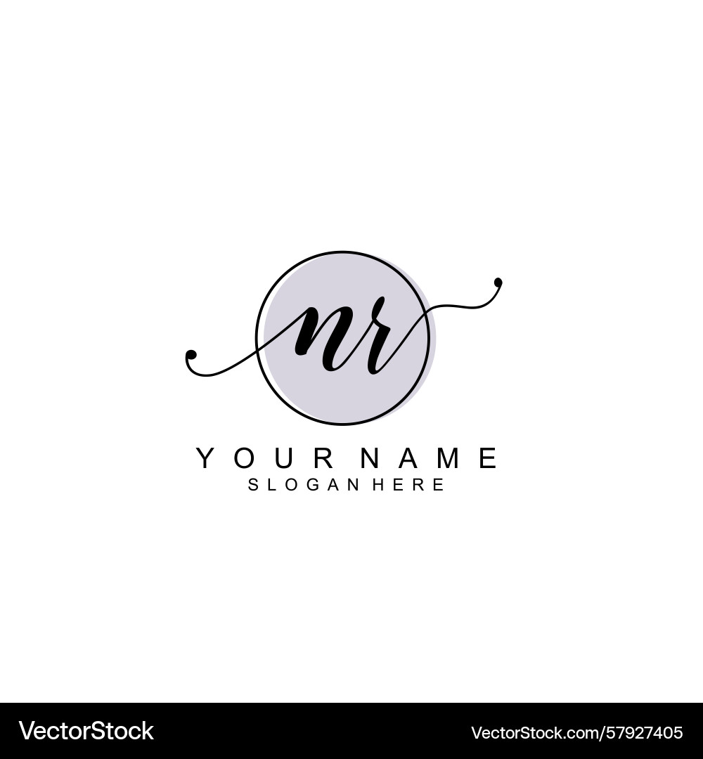 Handwriting logo concepts with initial nr Vector Image
