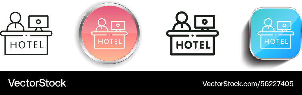 Lobby icon thin linear regular and button style vector image