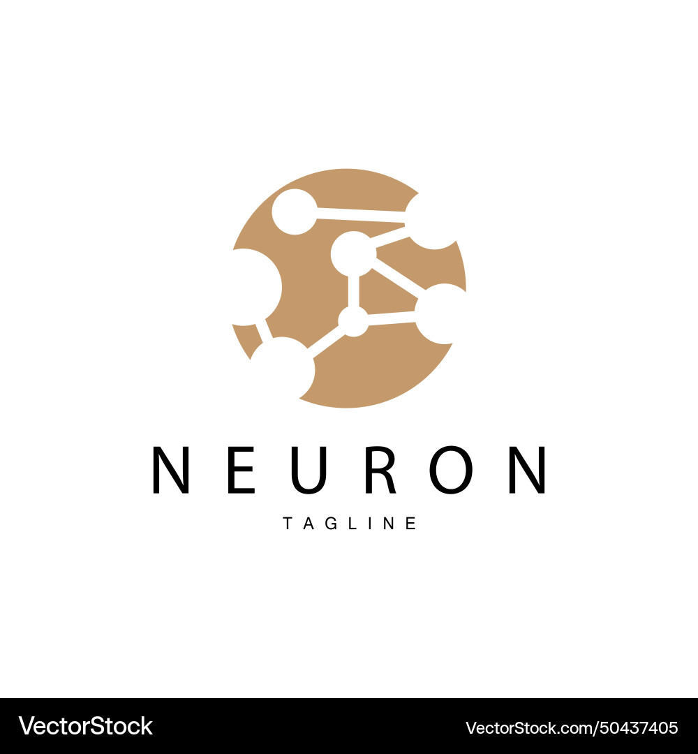 Neuron logo cel dna network and particle Vector Image