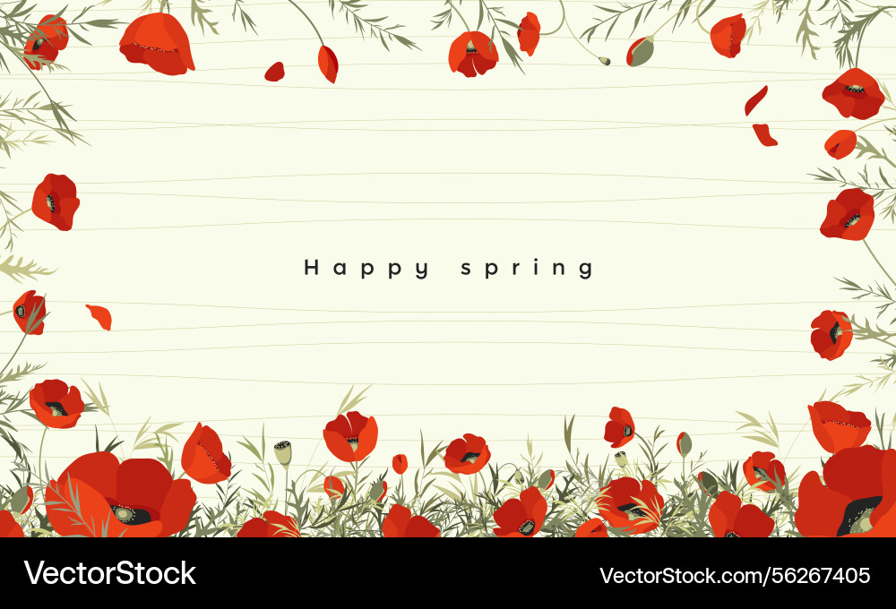 Spring background with red poppies Spring background with red poppies vector image