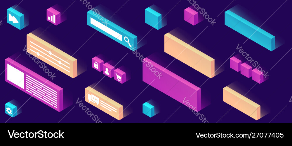 Website constructor isometric icon Website constructor isometric icon vector image