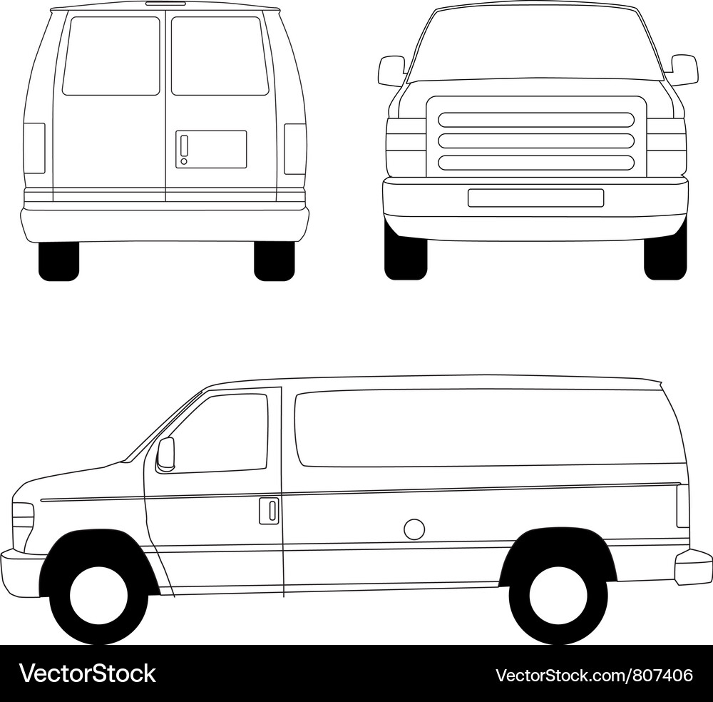 Delivery Van Line Vector Image