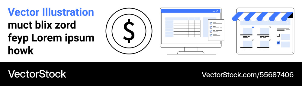 E-commerce website with dollar icon computer E-commerce website with dollar icon computer vector image