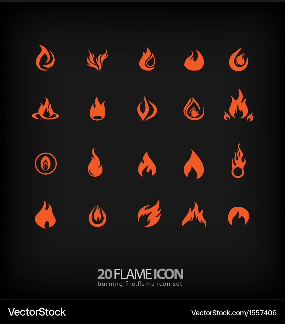 Flame icons 2 Royalty Free Vector Image - VectorStock