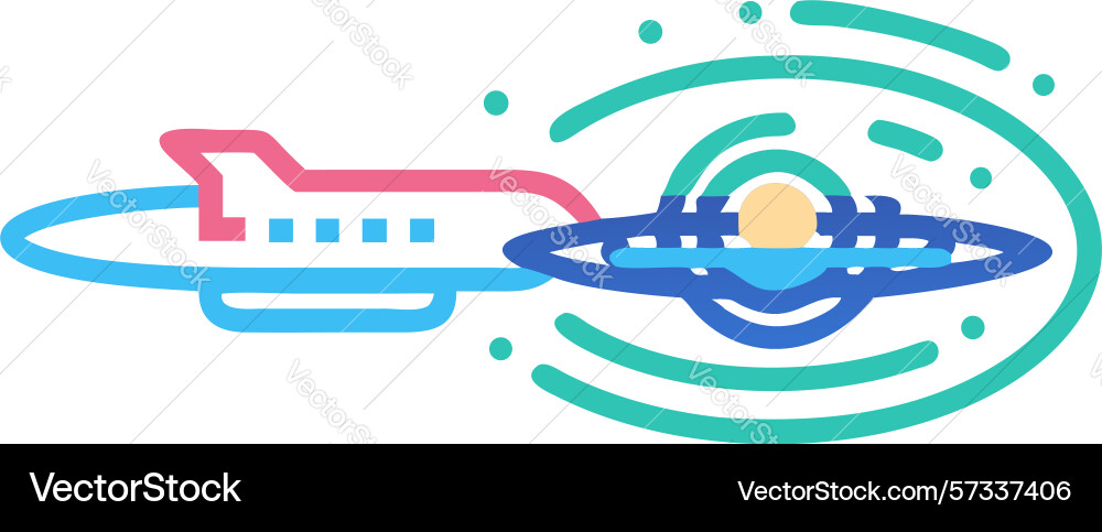 Flying saucer with planet in space design Vector Image
