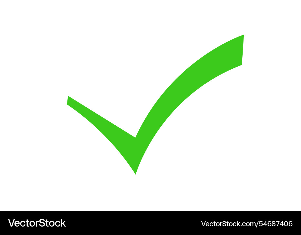 Green checkbox tick mark symbol for approval Vector Image