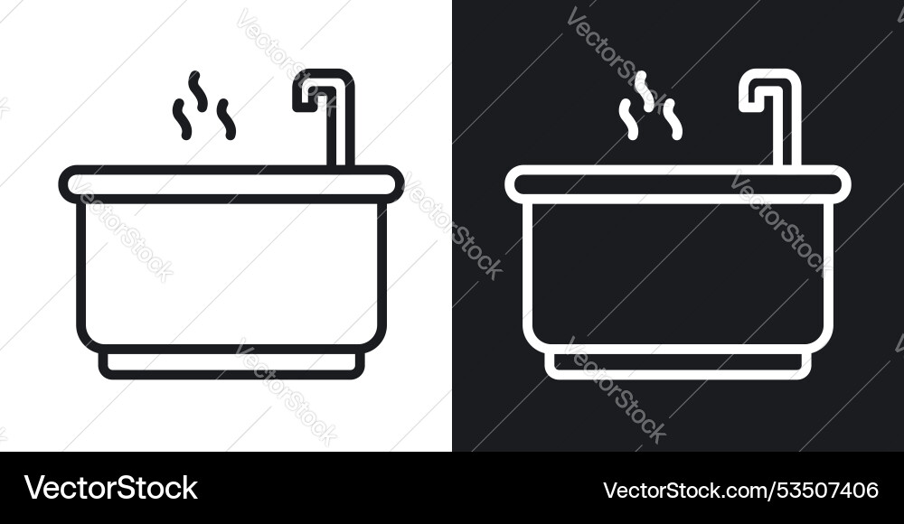 Jacuzziline in thin line black color flat simple vector image