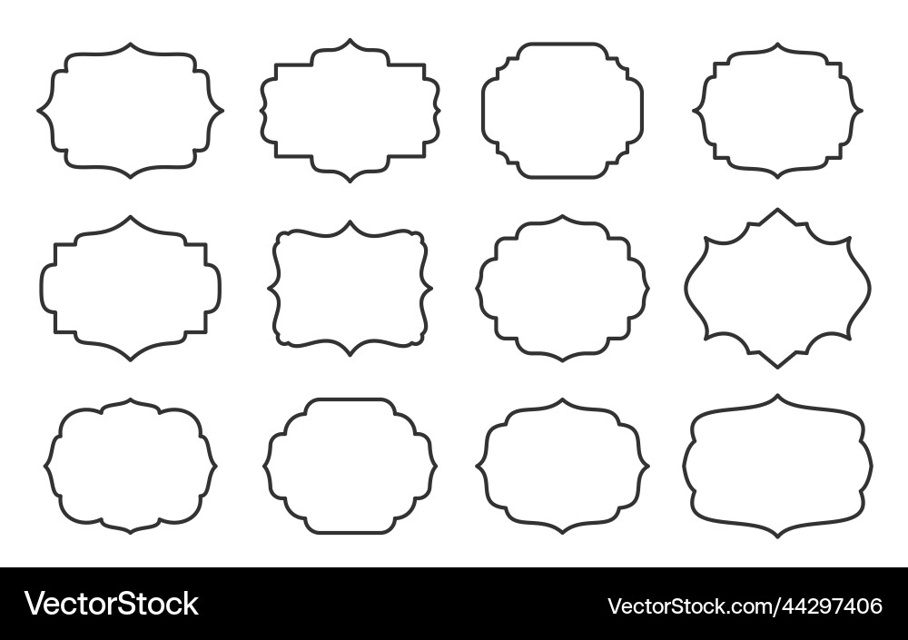 Label line border blank frame card sale text set Label line border blank frame card sale text set vector image